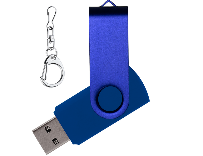 Флеш накопитель USB 2.0 Twister 8GB, пластик Софт Тач/металл, синий/синий