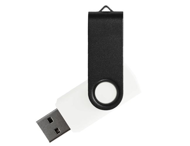 Флеш накопитель USB 2.0 Twister Сolor Mix 16GB, пластик Софт Тач/металл, белый/черный