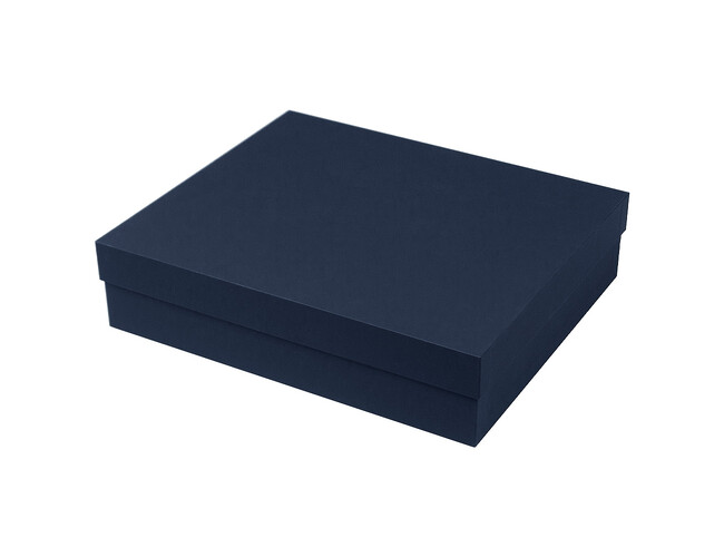 Коробка подарочная Solution Superior Alfa Soft Touch, 33,3*28,2*8 см, цвет темно-синий, черный ложемент (под индивидуальную вырубку)