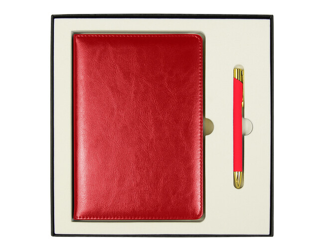 Набор подарочный Solution Duo (ежедневник City Nebraska, ручка Legend Soft Touch Mirror Gold), красный