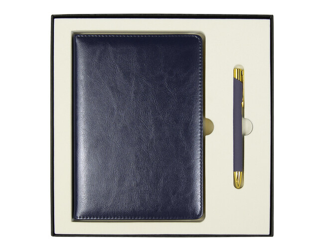 Набор подарочный Solution Duo (ежедневник City Nebraska, ручка Legend Soft Touch Mirror Gold), темно-синий