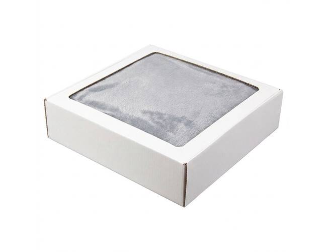 Плед мягкий флисовый Super Soft  Comfort, 125*150 см, серый, в подарочной белой крафтовой коробке с окошком