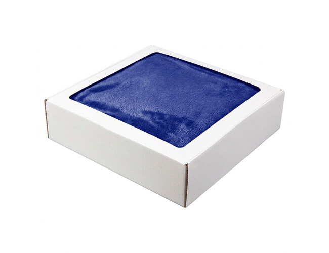 Плед мягкий флисовый Super Soft  Comfort, 125*150 см,синий 654С, в подарочной белой крафтовой коробке с окошком