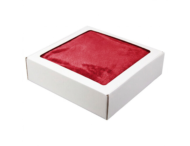 Плед мягкий флисовый Super Soft  Comfort, 125*150 см, красный, в подарочной белой крафтовой коробке с окошком