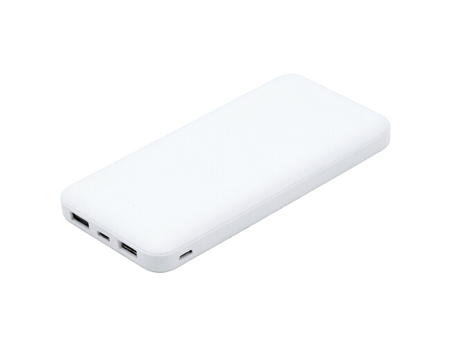 Внешний аккумулятор (powerbank) «Amper», 10 000 mAH, 5V 2.0 A, белый
