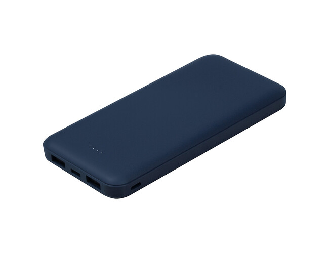 Внешний аккумулятор (powerbank) «Amper», 10 000 mAH, 5V 2.0 A, темно-синий