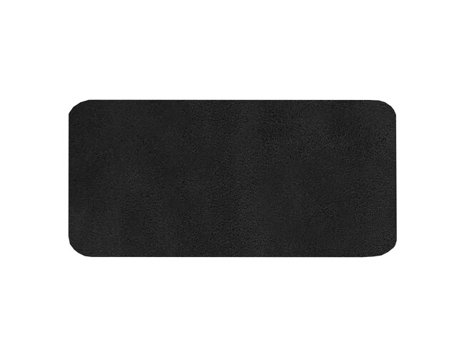Шеврон Rectangle Smooth Leather размер 60*30 мм, черный, со скругленными углами