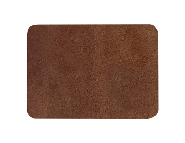 Шеврон Rectangle Smooth Leather размер 50*70 мм, коричневый, со скругленными углами