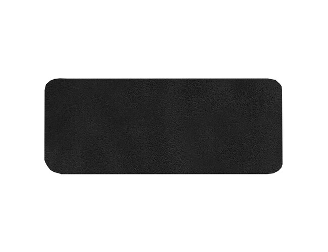 Шеврон Rectangle Smooth Leather размер 50*20 мм, черный, со скругленными углами