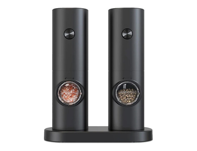 Набор из двух мельниц для соли и перца на подставке Salt & Pepper Set, пластик, черный