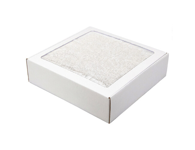 Плед акриловый Super Soft Nature размер 120*160 см, белый, плотность 450гр/м2,  в подарочной белой крафтовой коробке с окошком