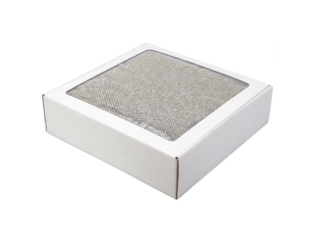 Плед акриловый Super Soft Nature размер 120*160 см, серый, плотность 450гр/м2,  в подарочной белой крафтовой коробке с окошком