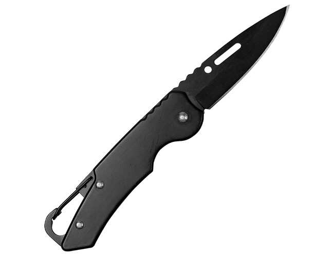Брелок-нож карманный с карабином Tools Blackburn, черный