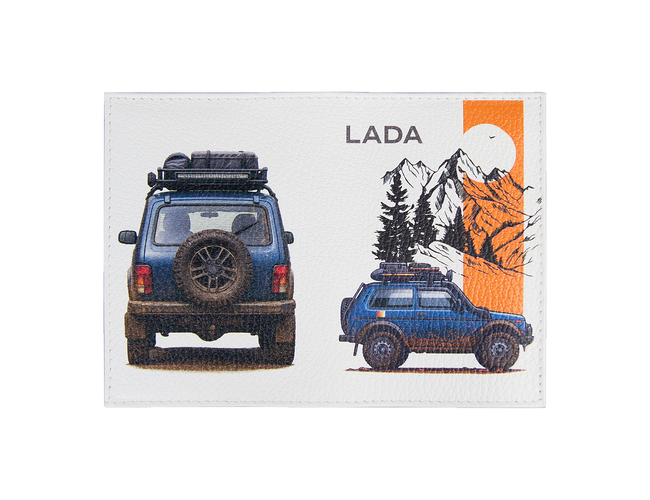 Обложка для паспорта Leather Sky Flotter Trend Print Sample Lada из натуральной кожи, белая