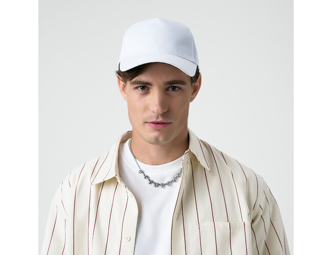 Бейсболка Фит (Fit), 5 клиньев, белый
