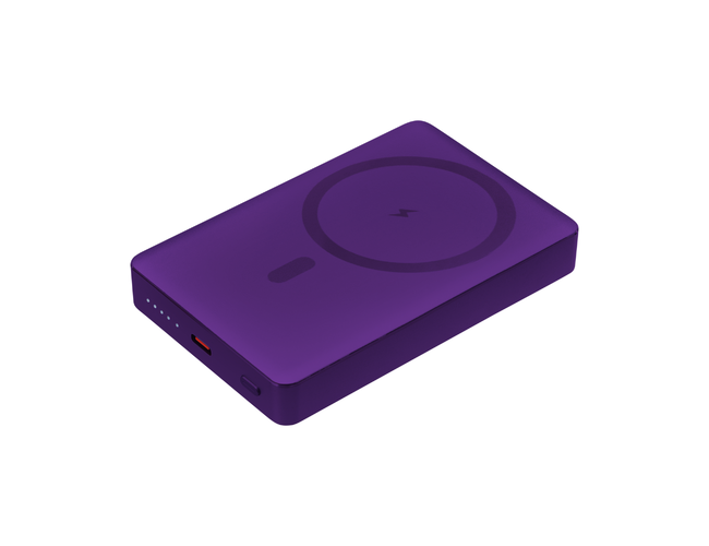Внешний аккумулятор Атлантис Плюс PD (Atlantis PD Plus) 10000mAh с функцией беспроводной зарядки 15W, фиолетовый