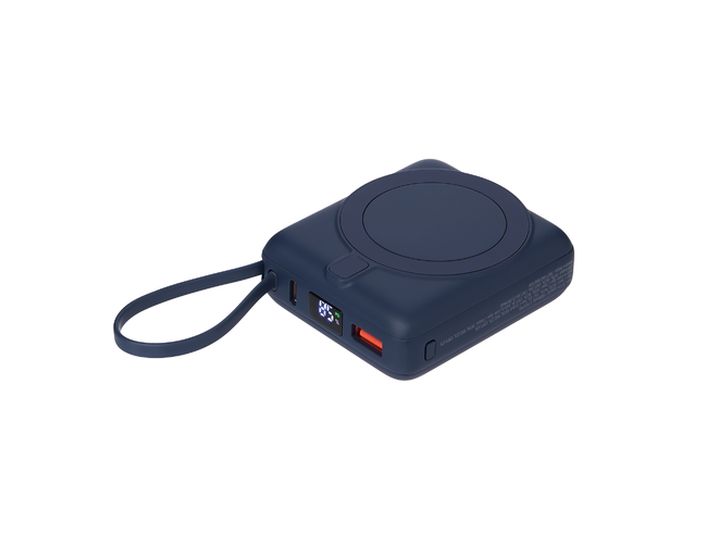 Внешний аккумулятор с подсветкой Риттер PD (Ritter PD) 10000mAh с функцией беспроводной зарядки 15W, синий