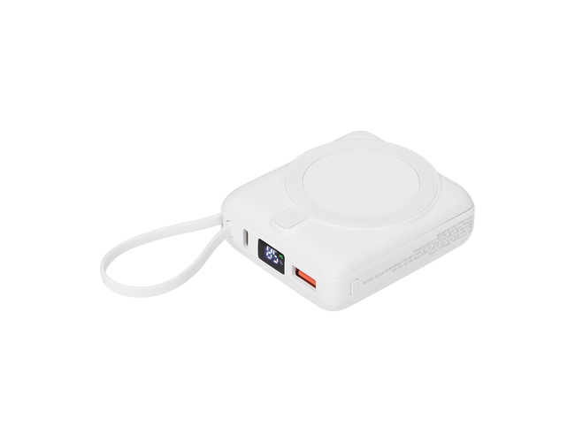 Внешний аккумулятор с подсветкой Риттер PD (Ritter PD) 10000mAh с функцией беспроводной зарядки 15W, белый