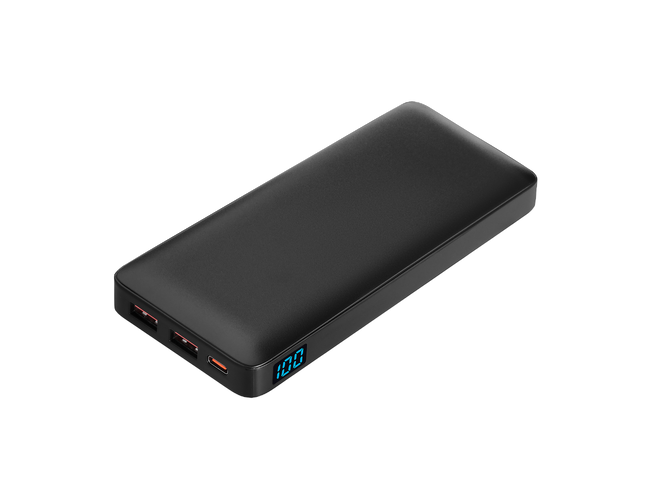 Внешний аккумулятор с цветной подсветкой Анкор Макс Плюс PD (Ancor PD Max Plus) 10000 mAh, черный