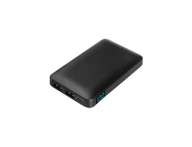 Внешний аккумулятор с цветной подсветкой Анкор Макс (Ancor Max) 5000 mAh, черный