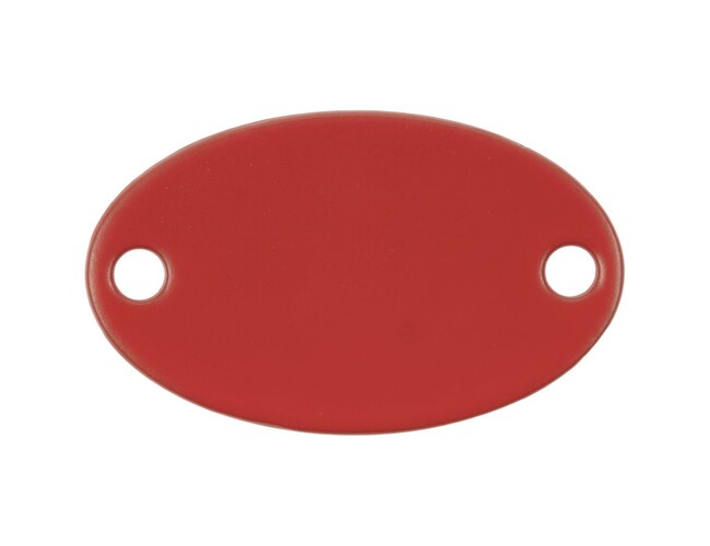 Шильдик металлический Alfa Oval, красный