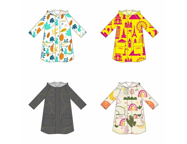 Дождевик классический RainCoat Premium на заказ, разноцветный, M/L