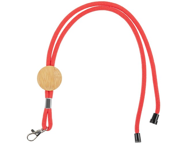 Шнурок для бейджа Tube Wood, красный