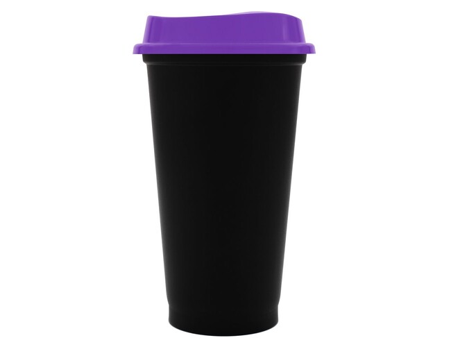 Стакан с крышкой Color Cap Black, черный с фиолетовым