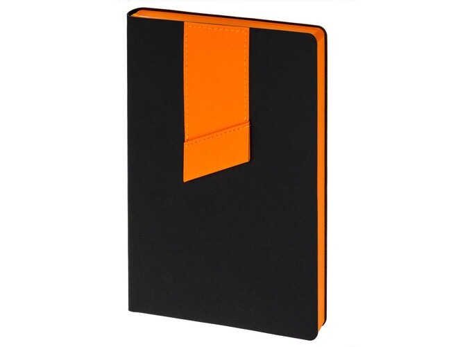 Ежедневник Bookmark, недатированный, черный с оранжевым