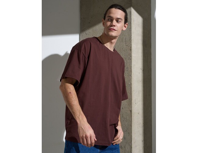 Футболка Oversize Premium, коричневая (шоколад), размер S