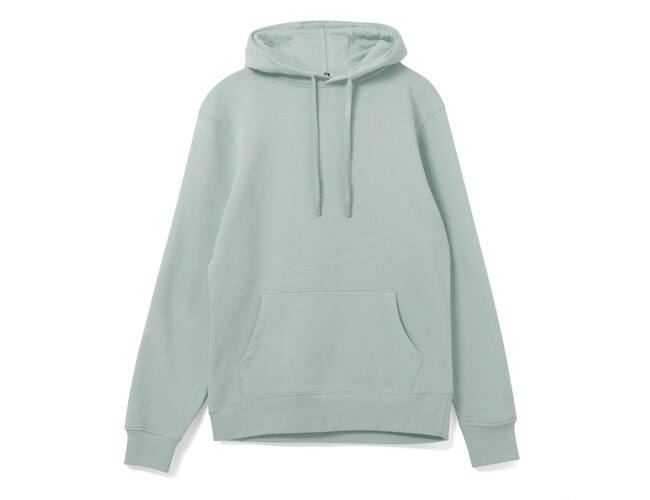 Толстовка с капюшоном унисекс Hoodie, серо-зеленая, размер XS