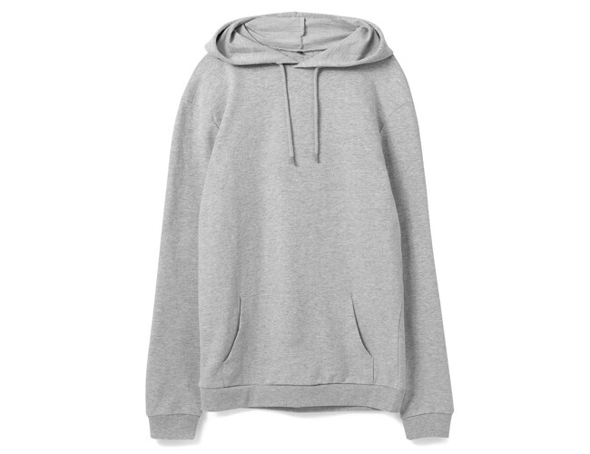 Толстовка с капюшоном унисекс Hoodie, серый меланж, размер XS