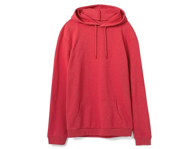 Толстовка с капюшоном унисекс Hoodie, красный меланж, размер XS