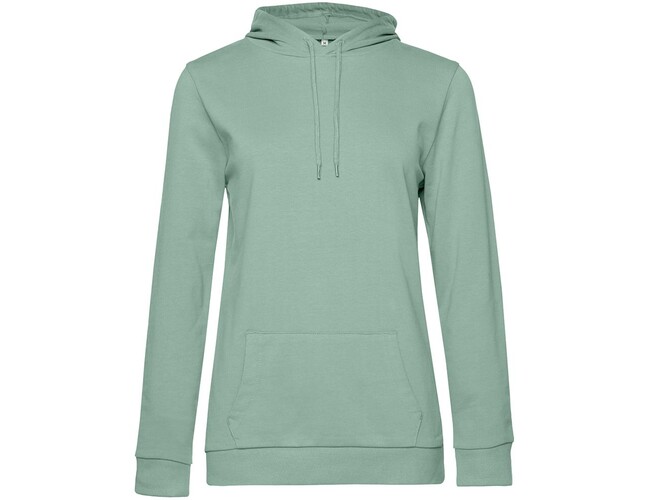 Толстовка с капюшоном женская Hoodie, серо-зеленая, размер XS