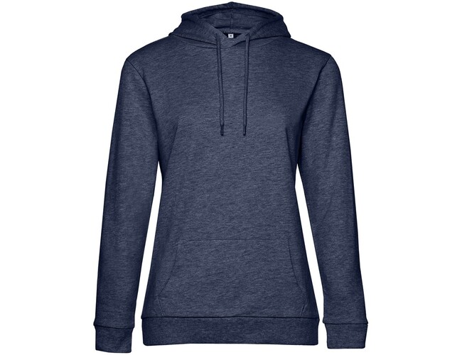 Толстовка с капюшоном женская Hoodie, синий меланж, размер XS