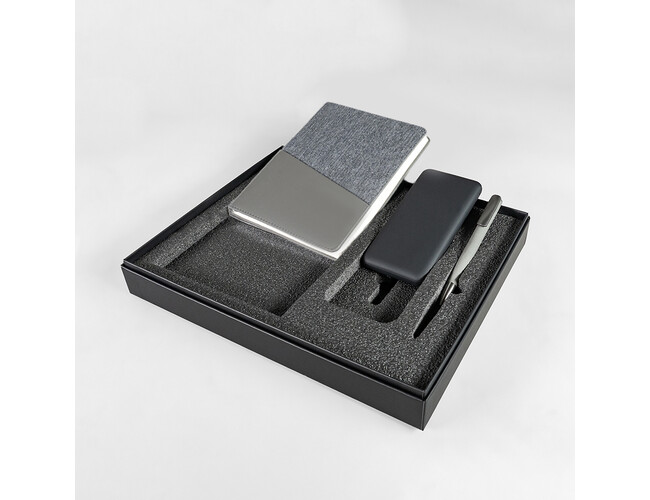 Набор подарочный DENIM: ежедневник, ручка и power bank в коробке с ложементом