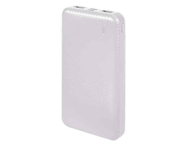 Универсальный аккумулятор Rib 10 (10000 мАч), белый, 13,5х6.8х1,5 см