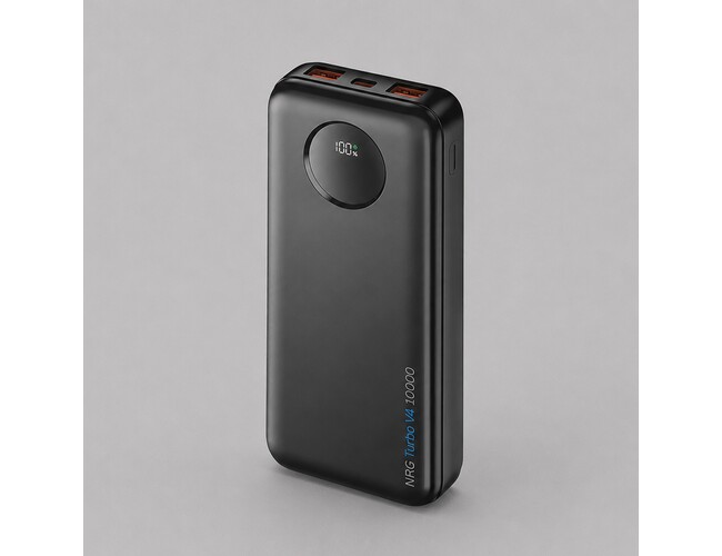 Внешний АКБ NRG Turbo V4 10000 мА-ч, дисплей, черный