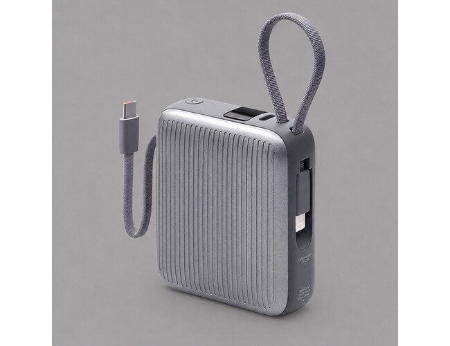 Внешний АКБ NRG Turbo Cable 10000 mAh, 22,5Вт, графит