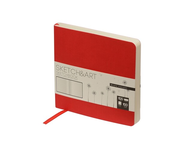 Скетчбук «Sketch & Art» 100 г/м2, soft-touch, красный