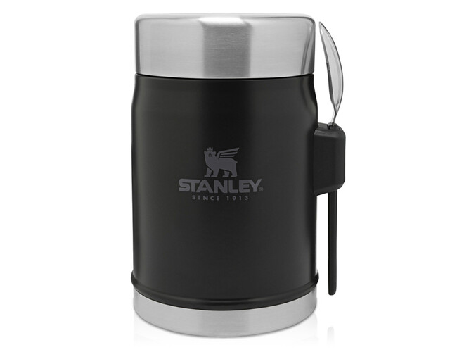 Банка для еды с ложкой-вилкой Stanley Legendary, 400 мл, черный матовый