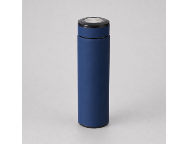 Вакуумный термос «Vacuum Flask C1», soft touch, 420мл, темно-синий/черный/серебристый