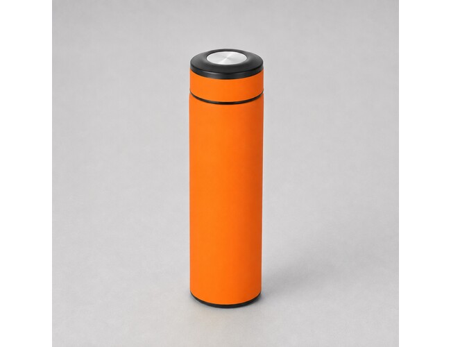 Вакуумный термос «Vacuum Flask C1», soft touch, 420мл, оранжевый/черный/серебристый