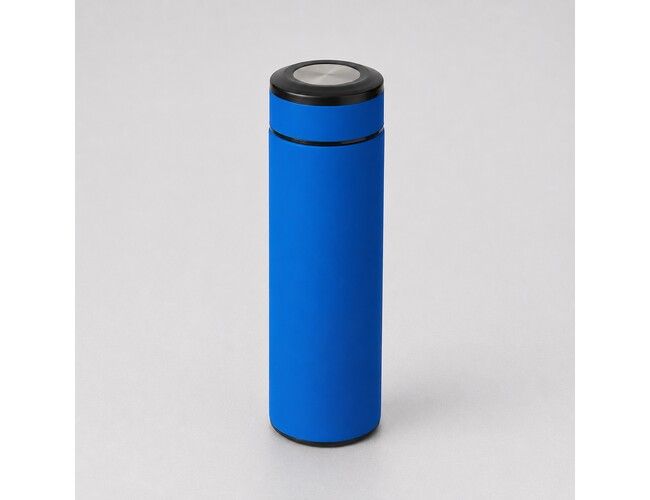 Вакуумный термос «Vacuum Flask C1», soft touch, 420мл, синий/серебристый