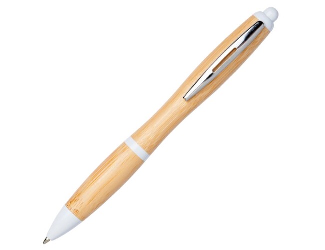 Ручка шариковая «Nash» из бамбука, натуральный/белый
