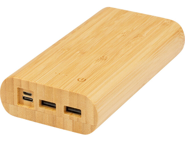 Портативное зарядное устройство «Tulda» из бамбука, 20000 mAh, натуральный