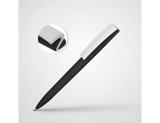 Ручка пластиковая soft-touch шариковая «Zorro», черный/белый