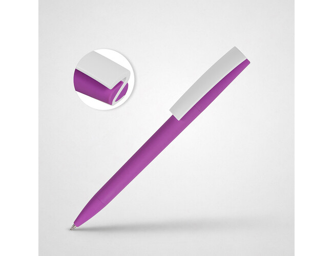 Ручка пластиковая soft-touch шариковая «Zorro», фиолетовый/белый