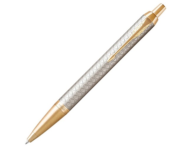 Ручка шариковая Parker IM Premium, серый, золотистый, серебристый