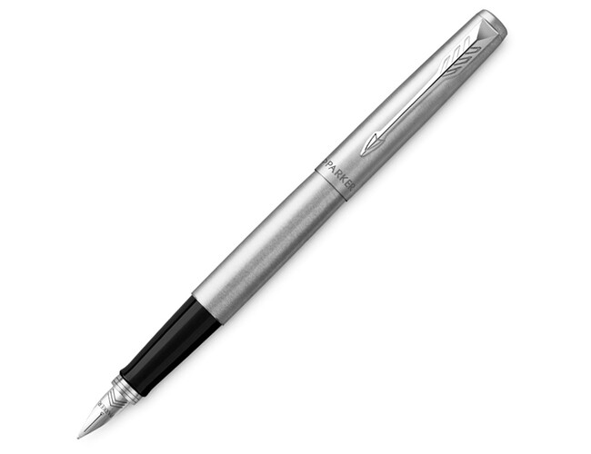Ручка перьевая Parker Jotter Stainless, M, серебристый, черный